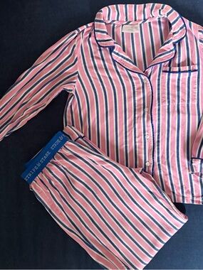 Stripe & Stare Soft Woven Brushed Pajama Set Lazy Sunday M